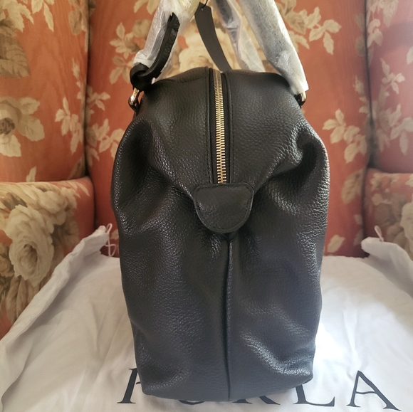 RARE FURLA Leather Black Bag NWT - Picture 3 of 5